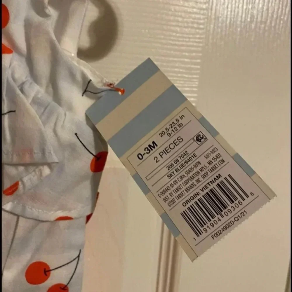NWT Cat & Jack Cherry Romper with Headband